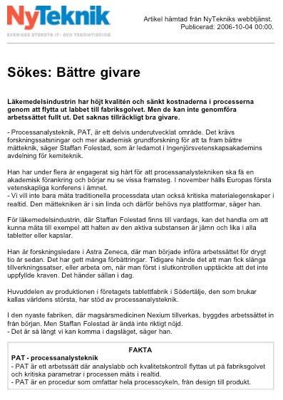Läkemedelsindustrin Mål: Hög