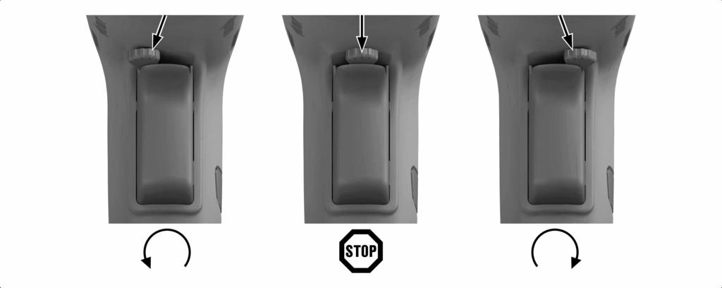 Sätt omkopplaren för höger- och vänstervarv på höger- eller vänstervarv. 6 Arbeta VARNING Risk för skador till följd av felaktig hantering!