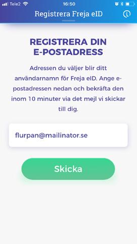 Bekräfta att e-postadressen är korrekt. Avsluta med att klicka på Skicka.