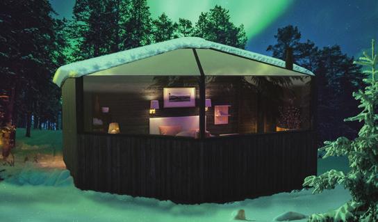 Igloon är utrustad med en luftvärmepump som håller lägenheten varm på vintern