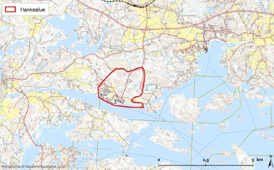 37 (93) (Rudus Ab:s projektområde markerat med rött) Största delen av Nylands kustvatten är ännu i nöjaktigt tillstånd, så väl som skärgården och öppna havet.