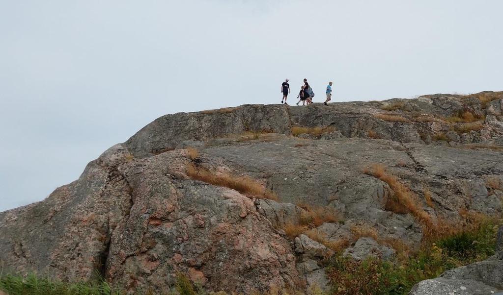 Figur 5 Besökare på berget. Foto Ramböll Sammanvägd bedömning: Området har vissa naturvärden med inslag av blommande växtlighet, men framförallt har området värden för friluftslivet.