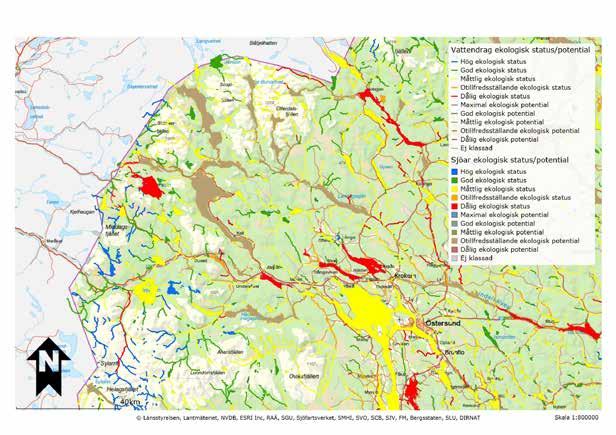 Vattenkvalitet i Åre kommun Enligt VISS (vatteninformationssystem Sverige) preliminära statusklassningar för år 2015 har följande sjöar och vattendrag i Åre kommun problem med att nå upp till