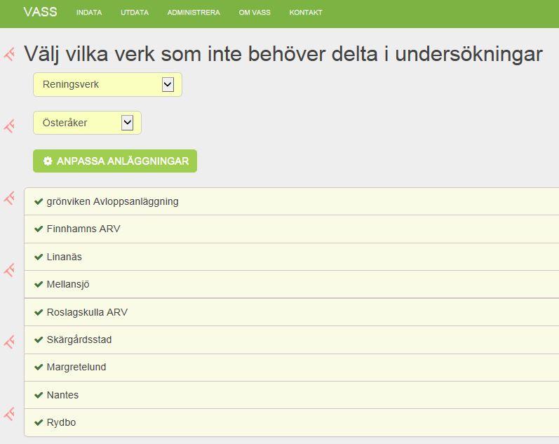 En lista över aktuella verk kommer upp: