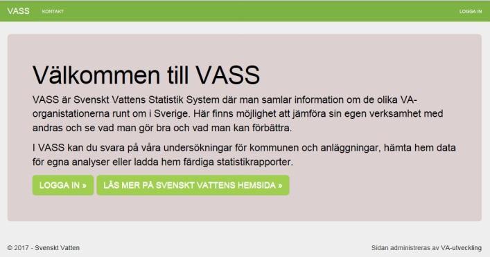 1 Logga in Logga in på http://www.vass-statistik.