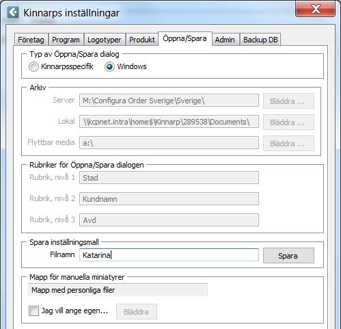 Man kan också skapa en inställningsmall som passar dig som säljare, tips: döp den till ditt egna namn så är det lätt att komma ihåg vad den är till för.