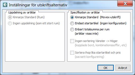 vill ha med försättsbild eller enbart en artikelspecifikation. För att välja prislista måste man gå in i kunddialogen och välja en kund eller använda sej av ritningsunik kund och välja en prislista.