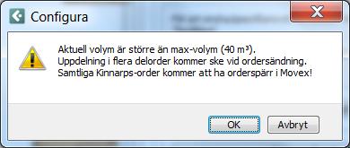 Skicka order via mail till lokal ordersupports databas Orderspärr: Enbart till för Backoffice.