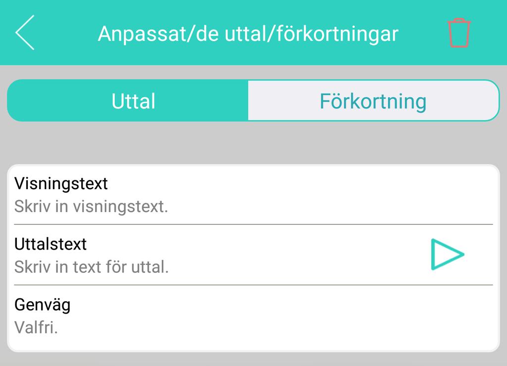 7. Talsyntes 7.1 Välj vilken röst du vill använda Predictable använder den talsyntesröst som finns installerad i din Androidenhet.