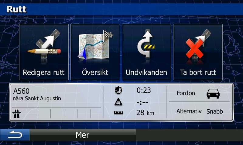 Om du är på kartbilden pekar du på Navi Menu för att gå tillbaka till navigationsmenyn. 2. Peka på i navigationsmenyn. 3.