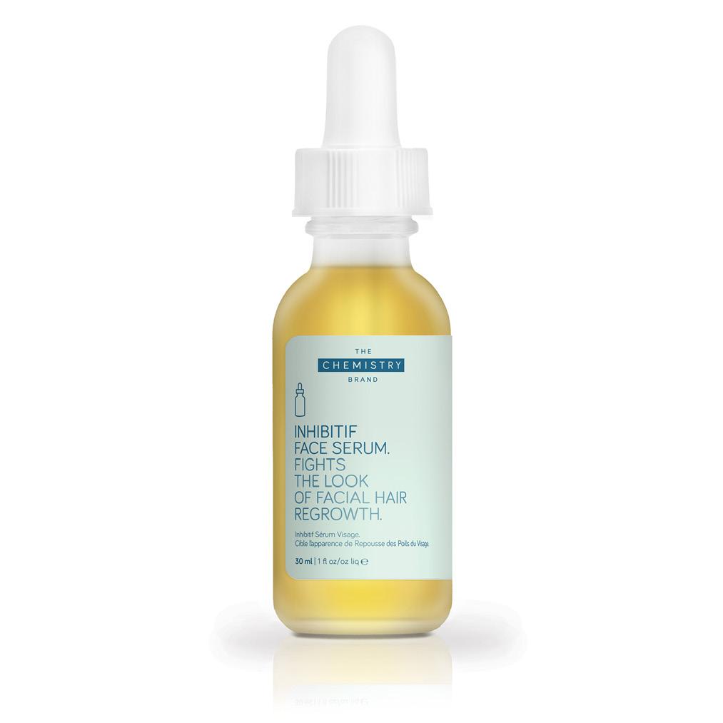INHIBITIF FACE SERUM Ansiktsserum som minskar återät a hår i ansiktet Innehåller aancerade teknologier för att minska utseendet på håråterät, irritation och rodnad, samtidigt som hyaluronsyra