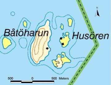 BÅTÖHARUN Plats Båtöharun, ö i yttre Luleå skärgård. Belägen 8 km nordväst om Hindersön i Harufjärde. Ön har en storlek av 49 ha.