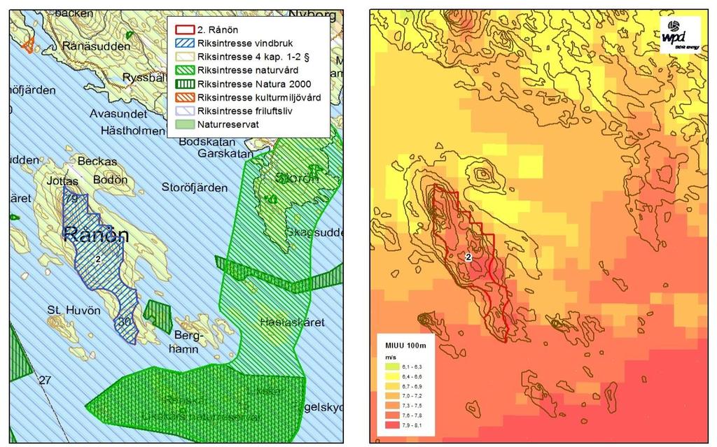 ALTERNATIV Område 2 Rånön, Kalix kommun Området utgörs huvudsakligen av kuperad skogsmark präglad av modernt skogsbruk, och bedöms rymma ca 21 vindkraftverk.