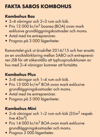 Kombohus Det råder bostadsbrist i 240 av landets 290 kommuner. Det är kostsamt att uppföra nya hyreshus och samtidigt håller bostadsbristen tillbaka kommunernas möjligheter till tillväxt.