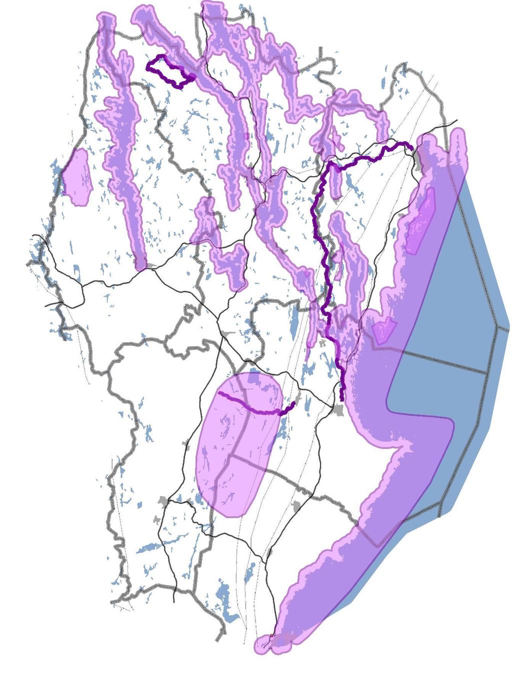 Figur 14. Kartan visar turismens huvudsakliga intresseområden i Dalsland.