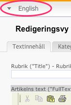b) Ge sidan ett namn på engelska Education, välj sidmallen Artikelsida och klicka på Spara.