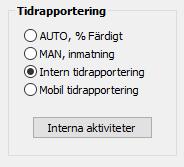 Tidrapporten visar alla jobb som en användare har bokade den utvalda veckan.