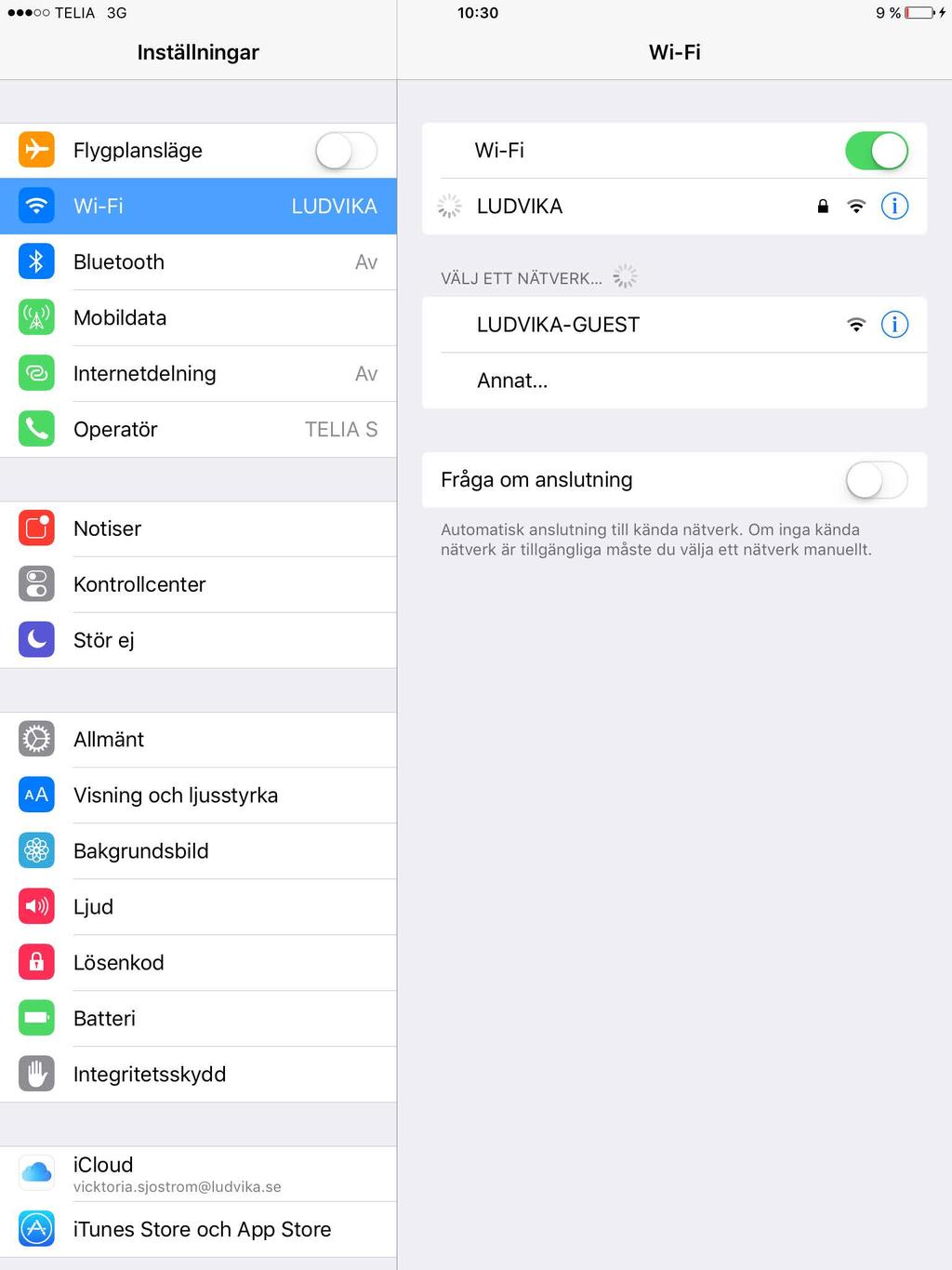 26 7 Ansluta till stadens trådlösa nät Som tjänsteman eller politiker kan du ansluta dig till stadens wifi nät LUDVIKA.