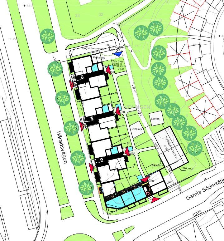 1 OBJEKT Noccon AB avser bebygga delar av fastigheten Lövdungen i Huddinge. Inom området planeras det att uppföras flerfamiljshus i 6 våningar med källare samt underjordiskt garage.