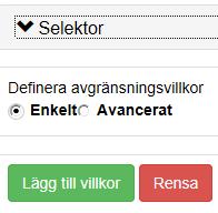 Selektor Med selektorurval kan man välja att beställa data utifrån en fråga, t.ex. endast statligt vägnät. Tidsurval Betraktelsedatum är ett obligatoriskt fält som måste vara ifyllt.