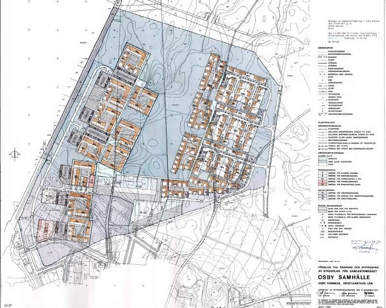Stadsplanen som gäller för den östra delen av det utpekade planområdet, precis öster om det redan etablerade området.