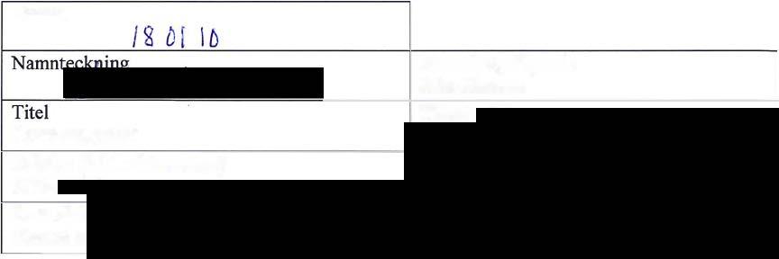 Synpunkter och övriga reflektioner på verksamheten 8. Underskrift av behörig röreträdare for kommunen Datum Namnförtydligande Inne Hansson Förvaltningschef Telefon (inkl.