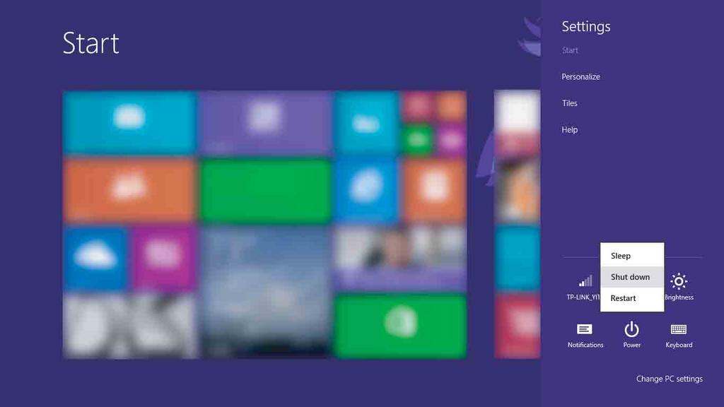 Windows 7: Klicka på Start Stäng av.