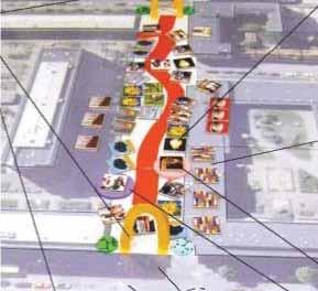 Belysning anpassas till gående och biltrafik Gatubelysningen anpassas till både fotgängare och biltrafik, ljuset koncentreras på trottoarer och gator.