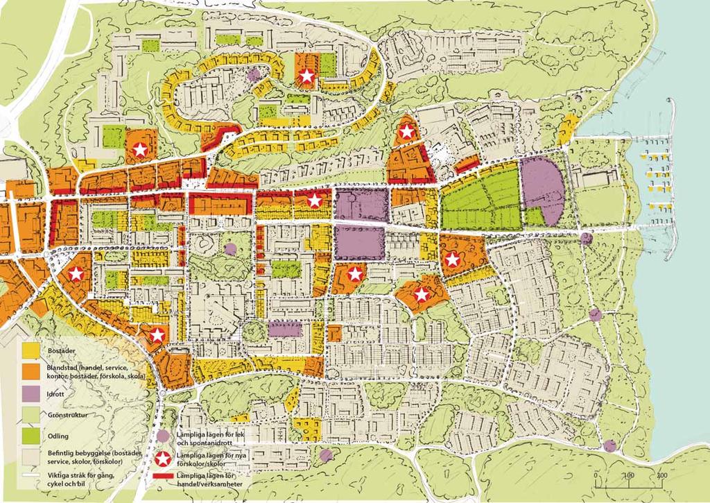 Storskiftesvägen SKISS - FRAMTIDA MARKANVÄNDNING Grindtorps- skolan Nämndemanna- vägen E4/E20 Notarie- backen Domare- backen Övre torget Tingsvägen Subtopia småbåts- hamn Albyvägen T-bana Nedre