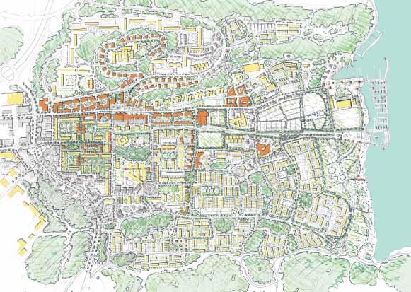 Utvecklingen kommer att pågå under en lång tid där stadsdelen successivt utvecklas.