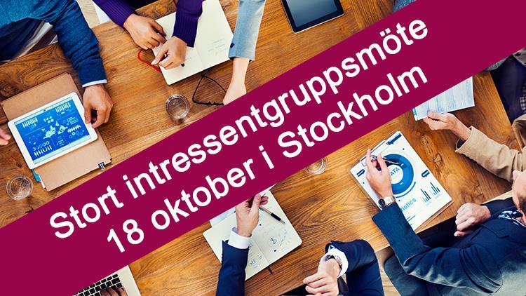 Gemensamt intressentgruppsmöte onsdag den 18 oktober 2017 kl. 12.30 18.