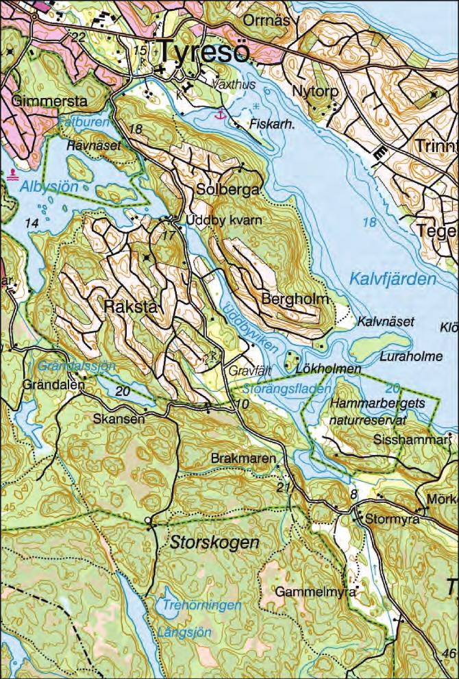 Sammanfattning Stiftelsen Kulturmiljövård (KM) har efter beslut från länsstyrelsen i Stockholms län utfört en arkeologisk utredning etapp 1 och 2 i Raksta i Tyresö kommun (dnr 431-31461-2012).