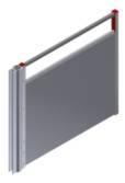 Skillerum over krybber leveres med en 75 cm høj planke og 1 stk. 1 galvaniseret rør. Forstykker tilpasses stibredde og boltes fast på skillerum. RF u-profiler boltes på enden af PVC plastplanker.
