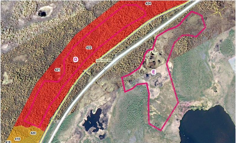 Järnvägsplan 4: Rensjön-Bergfors Komplicerade områden finns mellan befintligt spår och väg E10 där utrymmet är begränsat.