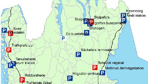 Figur 9 Pendelparkeringar I stråket.