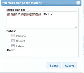 7. Göra anteckning på specifik VFU-kurs För att göra en anteckning, klicka på ikonen anteckningsblock (texten Ny Anteckning syns när du håller pekdon på ikonen), se