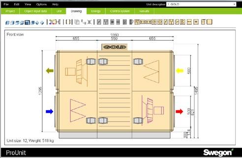 Byggnadens livcykel Mjukvaror och resurser Mjukvaror, resurser samt manualer finns tillgängliga via www.swegon.com. ProUnit ProUnit är ett webbaserat beräkningsprogram för luft-behandlingsaggregat.