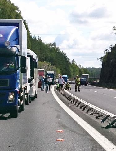Vajerräcken MSB rekommenderar Räddningstjänstens hantering: Vajer i