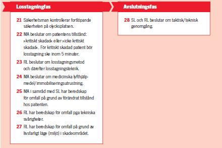 Under punkten 22 står det att den som avgör den drabbades tillstånd är Medicinskt ansvarig.
