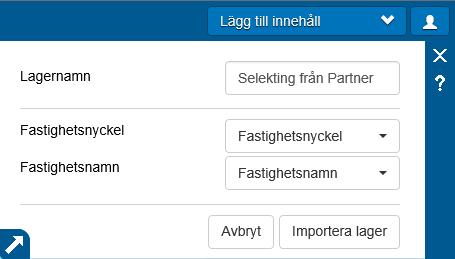 Det importerade lagret syns sedan även i Innehåll i kartan under Verktyg.