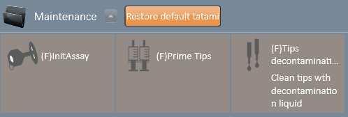 2 För att aktivera sköljproceduren öppnar du fönstret Underhåll [Maintenance] genom att först klicka på knappen Kör [Run] och sedan på knappen