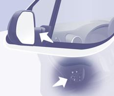 Elstyrd infällning / utfällning Backspeglarna kan fällas in och ut elektriskt från insidan då bilen är parkerad och tändningen