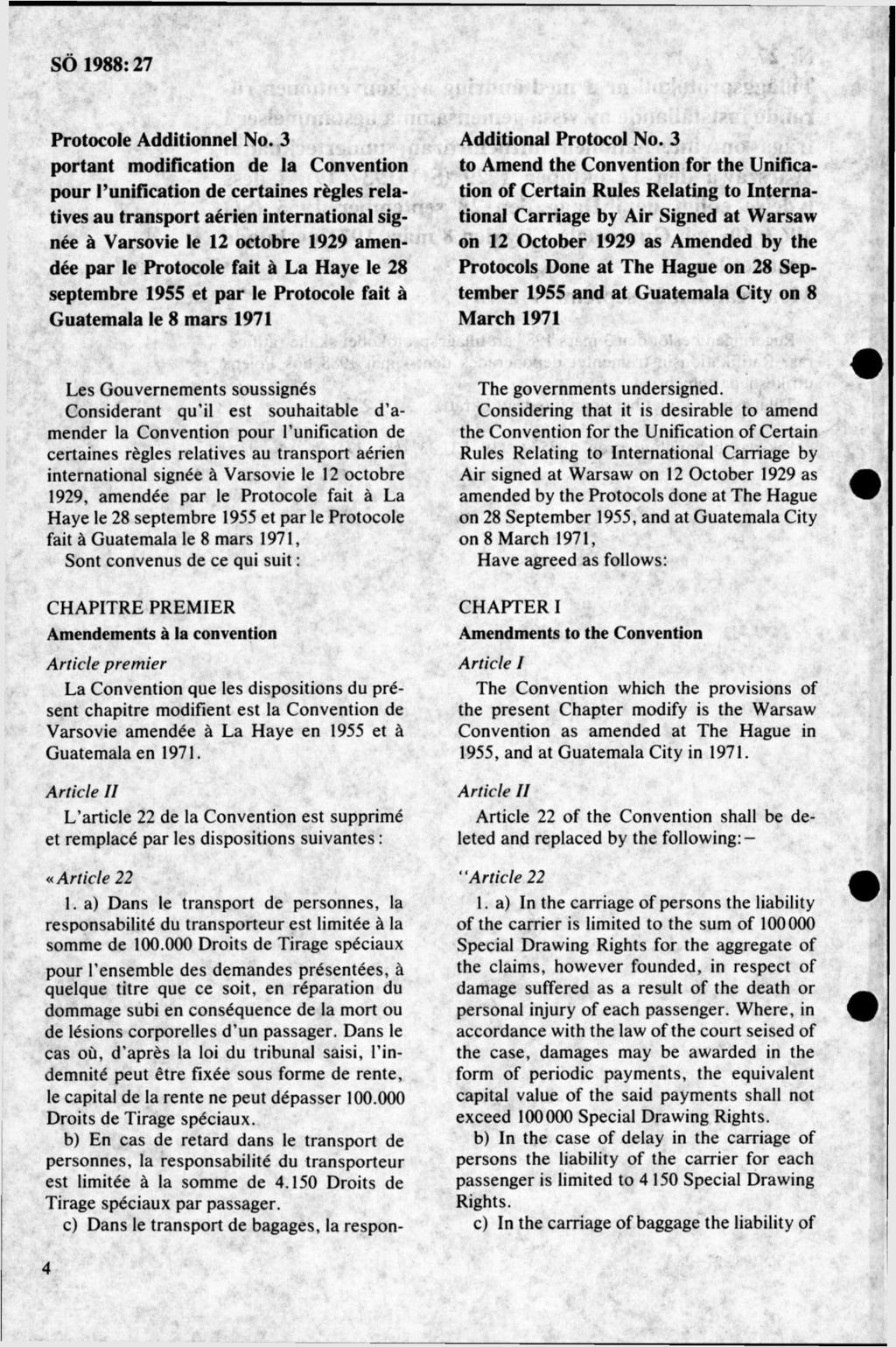 Protocole Additionnel No.