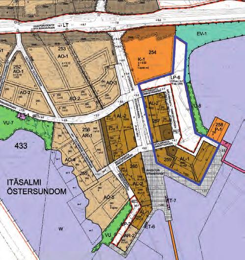 Generalplanen anvisar också alterna va reserveringar för korridor för utveckling av kollek vtrafiken/behov av kollek vtrafikförbindelse såväl längs Nya Borgåvägen som Borgåleden.