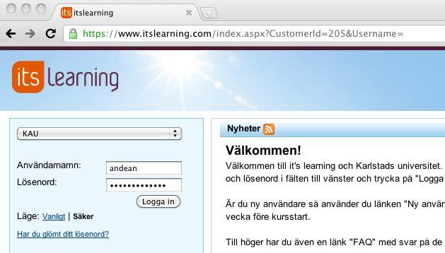 När du gjort ovanstående kan du logga in på vanligt