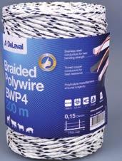90599610 200 m 410,- (514,-) 90599609 500 m 774,- (968,-) 1500 N 3,5mm 4 UV-stabil 0,15 Ohm/m DeLaval polyrep BW6 Har mycket god ledningsförmåga och