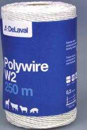 88859501 500 m 489,- (612,-) 4000 N ca 4mm 2 UV-stabil 3,6 Ohm/m DeLaval polyband O10 Kombinerar ledare i koppar och
