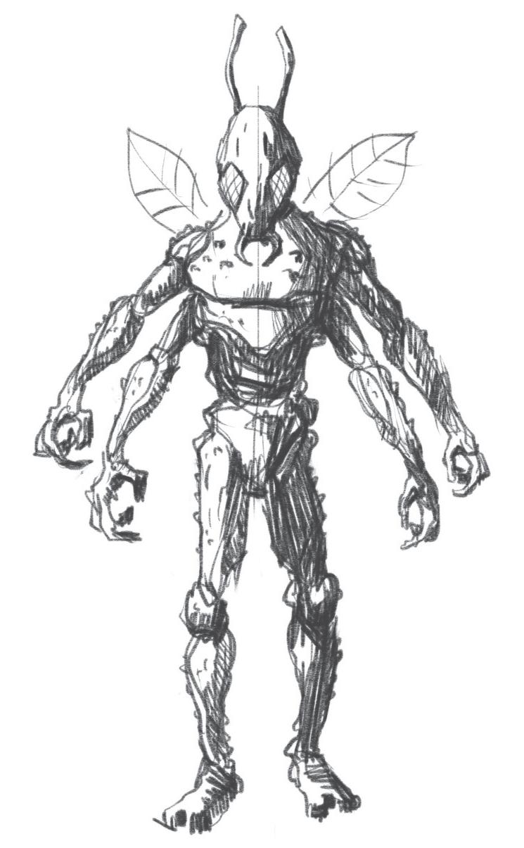 Myrlingar är humanoidliknande varelser med två ben, fyra armar och ett litet vingpar.
