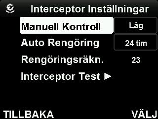 9 INTERCEPTORINSTÄLLNING 9.