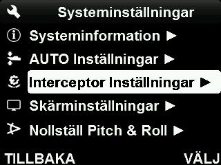 babords interceptor 1 och styrbords interceptor 1.
